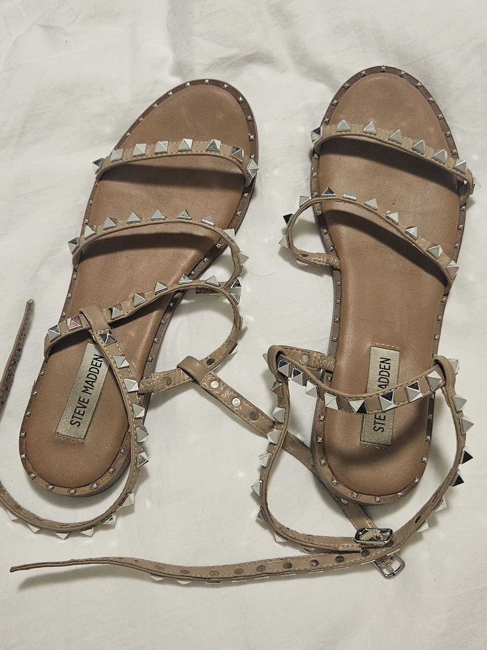 Steve Madden Tan Studded Strappy Sandal - Picture 4 of 8